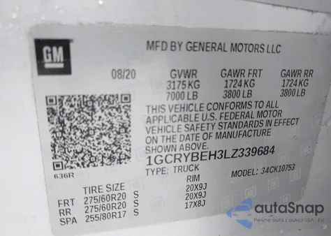 2020 Chevrolet Silverado 1500 4Wd Standard Bed Custom from USA, damaged, VIN 1GCRYBEH3LZ339684